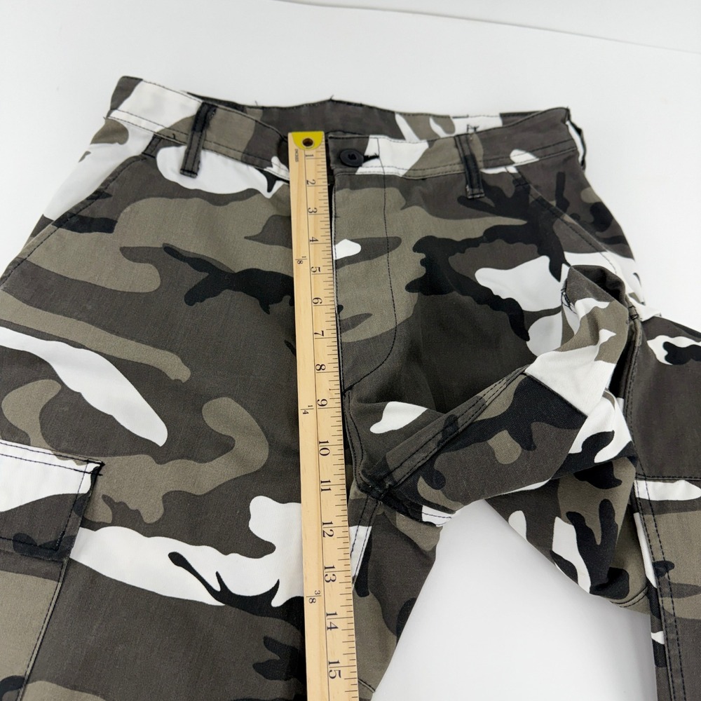 Urban Camo Cargo Pants Grey White Black High Waisted / BDU/ Y2K/Baggy SM Regular - Picture 8 of 11